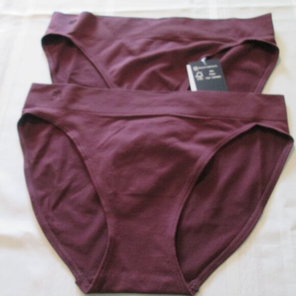 2 Pair Lauren Ralph Lauren Seamless Stretch Jersey Bikini Brief Pinot Noir NWT L - Picture 4 of 5
